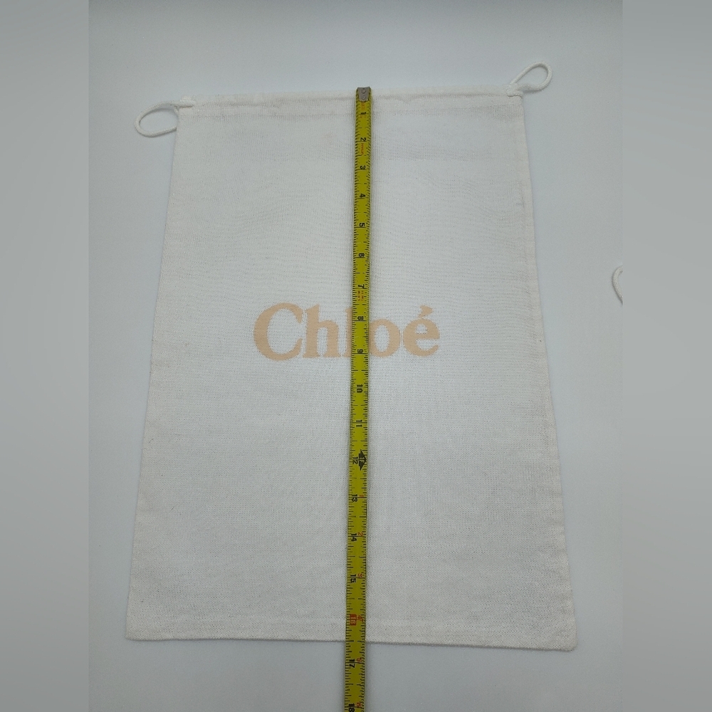 CHLOÉ Dust Bags Set 2 Canvas Drawstring 16.5x11.5 Replacement Storage - Picture 3 of 4